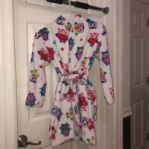 Girls Cuddle Duds plush owl robe 7/8